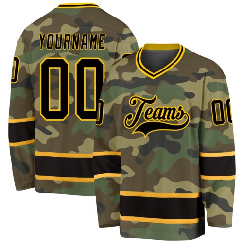 camo_0093 Custom Camo Black-Gold Salute To Service Hockey Jersey