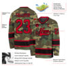 Custom Camo Red-Black Salute To Service Hockey Jersey