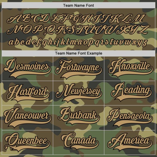 Custom Camo Old Gold-Black Salute To Service Hockey Jersey