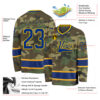 Custom Camo Royal-Gold Salute To Service Hockey Jersey