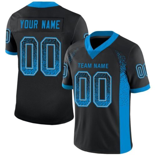 carolina_0021 Custom Black Panther Blue-Gray Drift Fashion Football Jersey