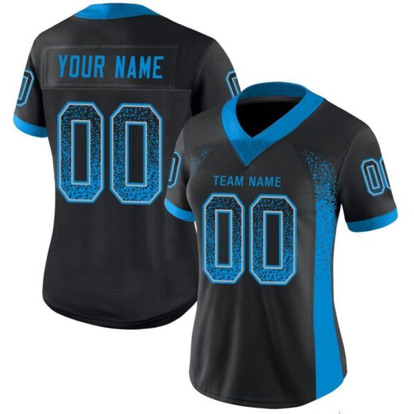 Custom Black Panther Blue-Gray Drift Fashion Football Jersey