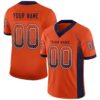 Custom Orange Navy-White Drift Fashion Football Jersey