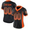 Custom Black Orange-White Drift Fashion Football Jersey