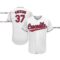 Custom White Red-Navy Baseball Jersey