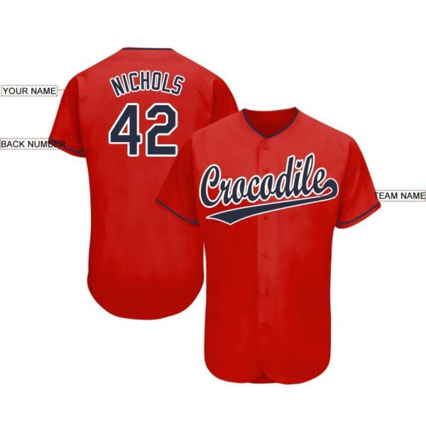 Custom Red Navy-White Baseball Jersey