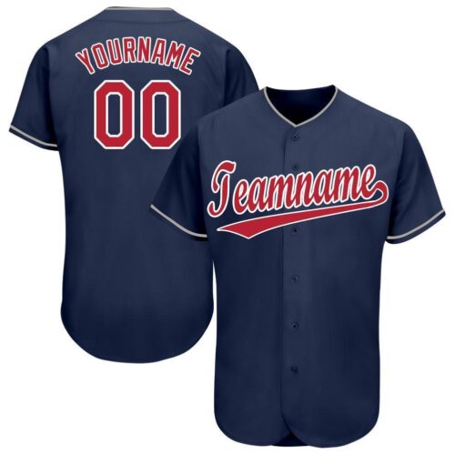 cleveland_0045 Custom Navy Red-White Baseball Jersey
