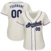 Custom Cream Royal-Gold Authentic Baseball Jersey
