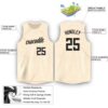 Custom Cream Black Round Neck Basketball Jersey