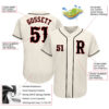 Custom Cream Black-Red Authentic Baseball Jersey