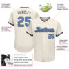 Custom Cream Light Blue-Steel Gray Authentic Father's Day Baseball Jersey
