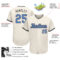 Custom Cream Light Blue-Steel Gray Authentic Father's Day Baseball Jersey