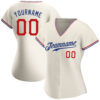 Custom Cream Red-Royal Authentic Baseball Jersey