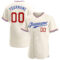 Custom Cream Red-Royal Authentic Baseball Jersey