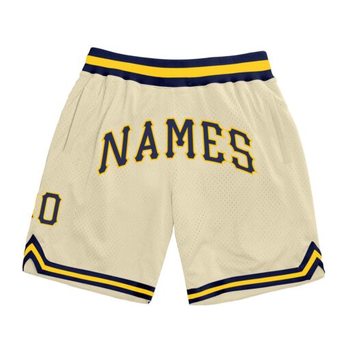 cream_0071_2c642d74-f40b-47f8-b1c7-96704f8ef36d Custom Cream Navy-Gold Authentic Throwback Basketball Shorts