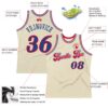 Custom Cream Royal-Red Authentic Throwback Basketball Jersey