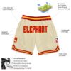 Custom Cream Red-Gold Authentic Throwback Basketball Shorts