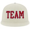 Custom Cream Red-Royal Stitched Adjustable Snapback Hat
