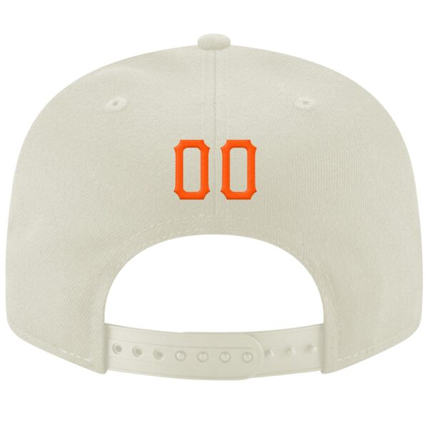 Custom Cream Orange-Black Stitched Adjustable Snapback Hat