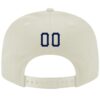 Custom Cream Navy-Gray Stitched Adjustable Snapback Hat