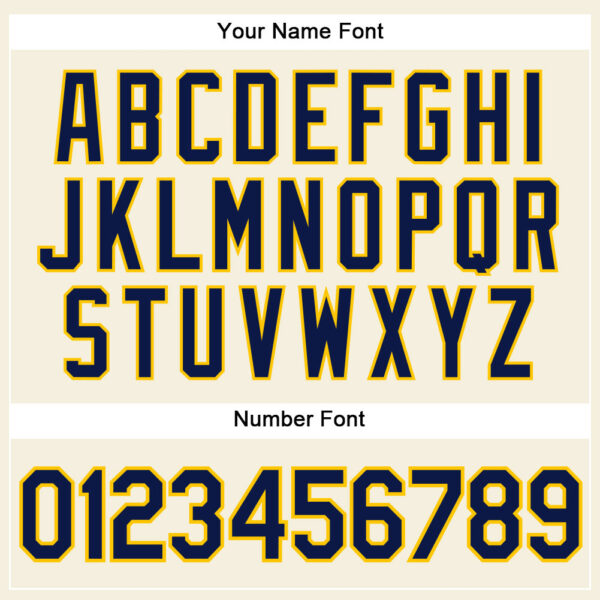 Custom Cream Navy Pinstripe Navy-Gold Authentic Baseball Jersey