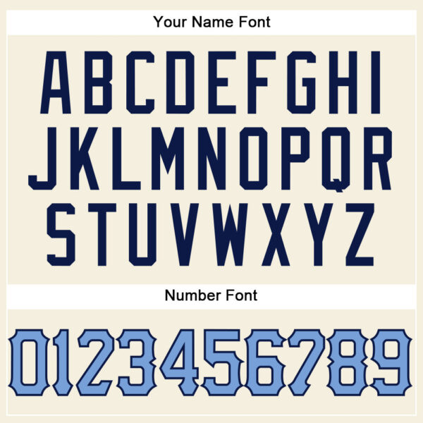 Custom Cream Navy Pinstripe Light Blue-Navy Authentic Baseball Jersey