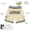 Custom Cream Black-Old Gold Authentic Throwback Basketball Shorts
