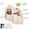 Custom Stitched Cream Black-Orange Sports Pullover Sweatshirt Hoodie