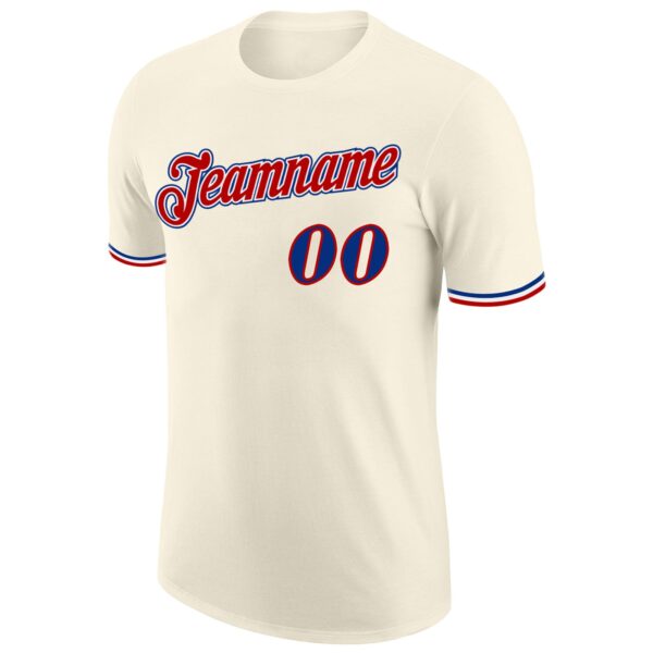 Custom Cream Royal-Red Performance T-Shirt