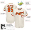 Custom Cream Orange-Black Authentic Baseball Jersey