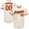 Custom Cream Orange-Black Authentic Baseball Jersey