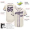 Custom Cream Black-Purple Authentic Baseball Jersey