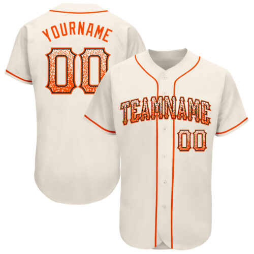 Custom Cream Orange-Black Authentic Drift Fashion Baseball Jersey