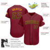 Custom Crimson Black-Gold Authentic Drift Fashion Baseball Jersey
