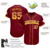Custom Crimson Gold-White Authentic Drift Fashion Baseball Jersey