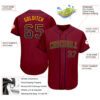Custom Crimson Navy-Gold Authentic Drift Fashion Baseball Jersey