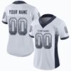 Custom White Navy-Gray Drift Fashion Football Jersey