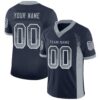 Custom Navy Light Gray-White Drift Fashion Football Jersey