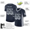 Custom Navy Light Gray-White Drift Fashion Football Jersey