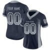 Custom Navy Light Gray-White Drift Fashion Football Jersey