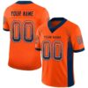 Custom Orange Navy-White Drift Fashion Football Jersey