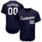 Custom Navy White Baseball Jersey
