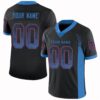 Custom Black Powder Blue-Red Drift Fashion Football Jersey
