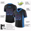 Custom Black Powder Blue-Red Drift Fashion Football Jersey