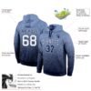 Custom Stitched Powder Blue White-Navy Fade Fashion Sports Pullover Sweatshirt Hoodie