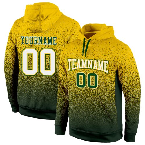 fade_jersey_0011 Custom Stitched Gold White-Green Fade Fashion Sports Pullover Sweatshirt Hoodie