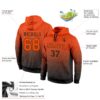 Custom Stitched Black Orange Fade Fashion Sports Pullover Sweatshirt Hoodie
