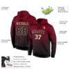 Custom Stitched Crimson Black-Cream Fade Fashion Sports Pullover Sweatshirt Hoodie