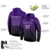Custom Stitched Black Purple-Gray Fade Fashion Sports Pullover Sweatshirt Hoodie