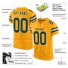Custom Gold Green-White Mesh Authentic Football Jersey
